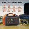 BULLBAT Portable Power Station Pioneer 500, 504Wh Lithium Battery Powered Outlet with 500W AC/60W PD/QC3.0 USB-A/12V DC