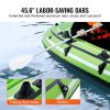 VEVOR Inflatable Boat, 4-Person Inflatable Fishing Boat, Strong PVC Portable Boat Raft Kayak, 45.6" Aluminum Oars, High-Output Pump