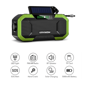 Solar Radio Hand Crank Emergency Flashlight Reading Light AM FM NOAA Phone Charger SOS Alarming Outdoor Survival Power Bank (Color: DF-580, Ships From: China)