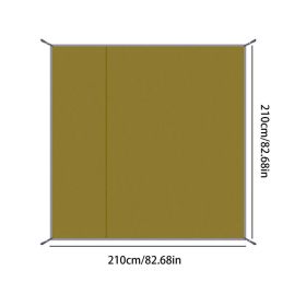 Outdoor Camping Mat Waterproof Camping Tarp Thicken Picnic Mat Foldable Beach Pad Camping Tent Sunshade Canopy Ground Sheet (Color: 210x210cm)