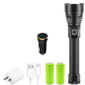 Z20 350000cd 1000 XHP90 most powerful led flashlight usb Zoom Tactical torch xhp50 18650 or 26650 Rechargeable battery handlight (Body Color: NO Box, Emitting Color: D-XHP90)