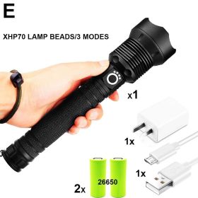 ZK20 XHP90/XPH70/XPH50 LED Flashlight Torch USB Rechargeable Power Display 26650 18650 battery Handheld Light Lantern (Emitting Color: E-XHP70)