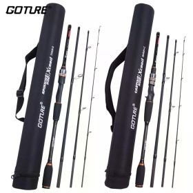 Goture Xceed 4 Setions Travel Fishing Rod With Fuji Guide Ring Carbon Fiber 1.98-3.6M Spinning Casting Lure Rod For Carp Fishing (length: Spin-1.98m-MH(FUJI))