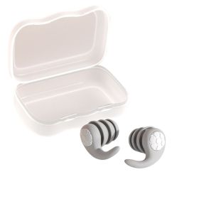 Swimming Ear Plugs, 1 Pairs Waterproof Reusable Silicone Swim Earplugs (Color: Grey, size: L)