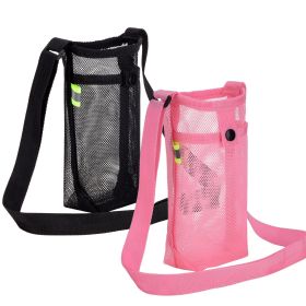 2pcs Water Bottle Holder ; With Adjustable Shoulder Strap For Outdoor Sports Gym Hiking Camping Walking (Color: Black + Rose Red)