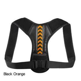 Adjustable Back Shoulder Posture Corrector Belt For Clavicle Spine Support Body Reshape Pain Relief From Neck; Back And Shoulder ( Buy A Size Up ) (Color: Black Orange, size: S(20-40KG))