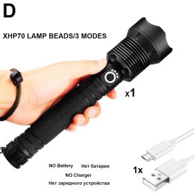 ZK20 XHP90/XPH70/XPH50 LED Flashlight Torch USB Rechargeable Power Display 26650 18650 battery Handheld Light Lantern (Emitting Color: D-XHP70-NO Battery)