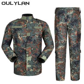 Oulylan Combat Uniform Camo Tactical Suit Men Special Forces Coat Pant Fishing Camouflage Militar Hunting Clothes (Color: yinde Digital, size: S)