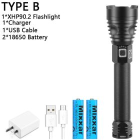 Z20 350000cd 1000 XHP90 most powerful led flashlight usb Zoom Tactical torch xhp50 18650 or 26650 Rechargeable battery handlight (Body Color: Box, Emitting Color: B-XHP90)