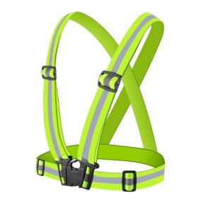 1pc Highlight Reflective Straps; Clothing Adjustable Safety Vest; Elastic Band For Adults And Children; Night Running Riding Gear (Color: Green)